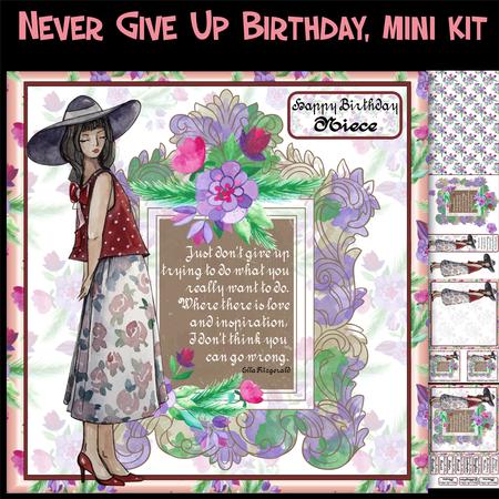 Inspiration Never Give Up Mini Birthday Card Kit