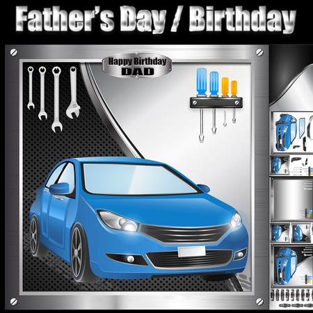Blue Car Male Birthday or Fathers Day