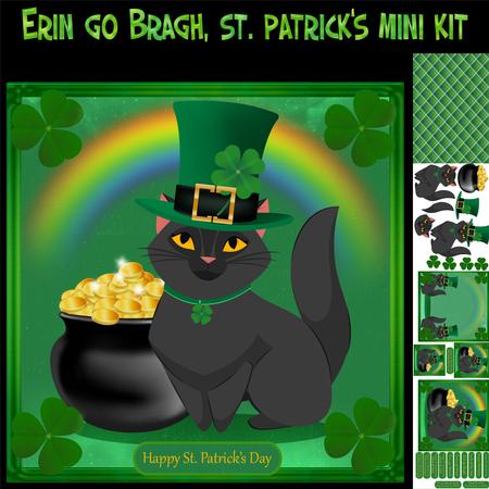 Erin Go Bragh, Lucky Black Cat, Mini St. Patrick's Day Kit