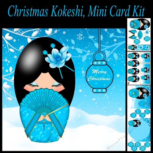 Christmas Kokeshi Mini Card Kit