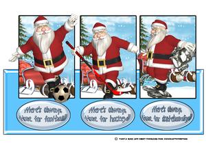 Sporting Santa 3 Panel Screen Kit