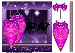 Purple Three Wise Men and Decorations