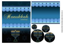 Stylish Hanukkah Card with Minora