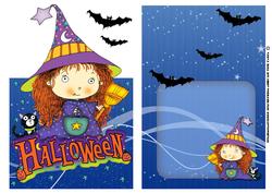 Cute Little Witch Halloween Greeting Card
