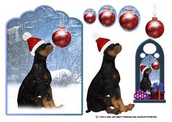 Rottweiler Puppy Christmas Card Front