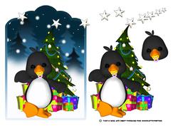 Baby Penguin Christmas Card Front