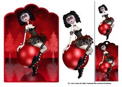 Rag Doll Goth Ballet Christmas Card