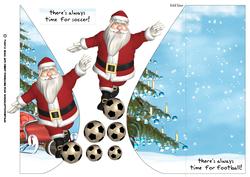 Teardrop Santa Football Greeting Card Fronts