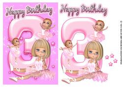 3rd Birthday Ballet Greeting Card Front