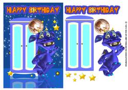 Fun Happy Monster Birthday Card Front