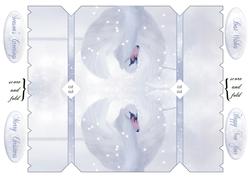 Large Cracker Shaped Swan Christmas Card