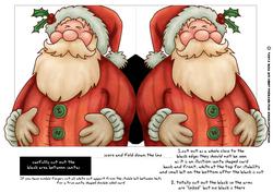 Santa Shaped Double Sided Card