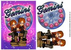 Gemini Fun Zodiac Birthday Card with Girls