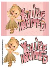 Cute Little Girl Invitation Card
