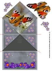Diamond Folded Butterfly and Flowers Card