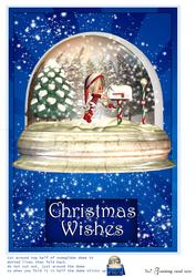 Cute Elf Snow Globe Fold Back Card