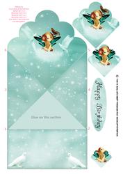 Pretty Little Butterfly Fairy Diamond Fold Card