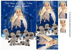 Angel Christmas Card Glad Tidings