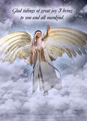 Angel Christmas Card Front A4 Size