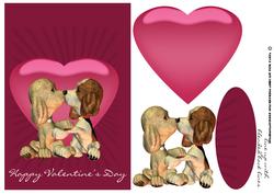 Valentine's Day Card with Kissing Dogs