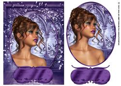Birthday Card Front in Purple with Female