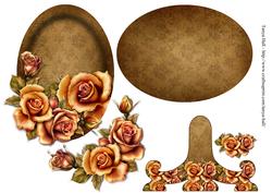 Pretty Rose Plate and Stand Greeting Card