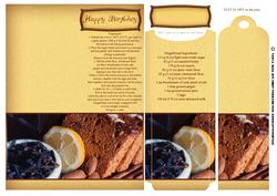 Gingerbread Recipe Birthday Bookmark Card