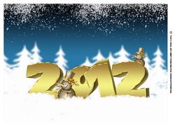 Full Sheet Size New Year Card Front