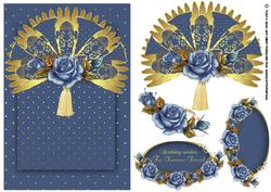 Birthday Card with Fans and Roses