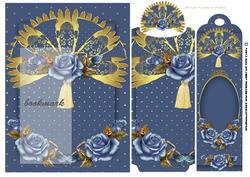 Birthday Bookmark Card with Fan and Roses