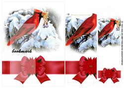Cardinal Christmas Bookmark Card