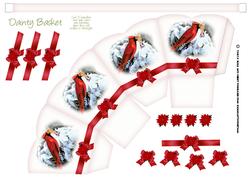 Red Cardinal Christmas Basket