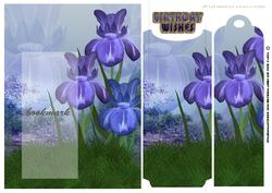 Iris Bookmark Birthday Greeting Card