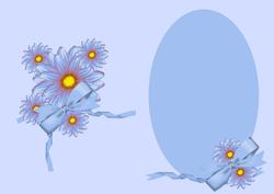 Blue and Floral Card Insert