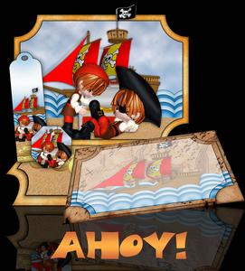 Pirate Easel Card with Tags and Bookmark