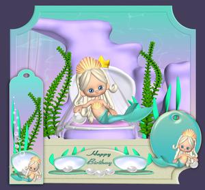 Cute Mermaid Easel Greeting Card Kit