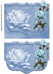 Blue Floral Envelop Greeting Card Front