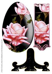 Easter Egg Plate Sheet with Pink Roses