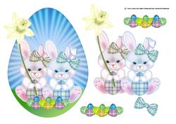 Little Bunny Easter Egg Card Front