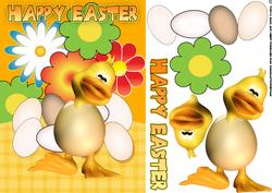 Easter Card Fun and Colorful with Duck