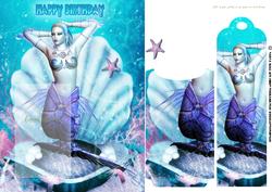 Bookmark Birthday Card with Mermaid