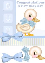 Baby Boy 8x8 Greeting Card Front with Duck