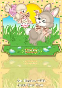 Cute Easter Easel Card with Rabbit