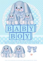Baby Boy Congratulations 8x8 Greeting Card Front