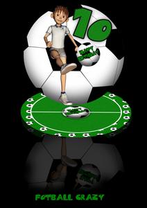 Football Crazy Easel Greeting Card and Envelope
