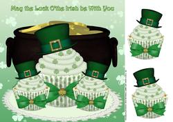 St. Patrick's Day Greeting Card Front with Cake
