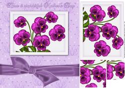 Delicate Mother's Day Greeting Card with Pansies