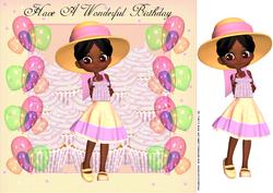 Dark Skinned Little Cutie Girl Wishing You Happy Birthday
