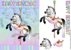 Carousel Birthday Card Front with Elements