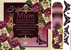 Mother's Day Rose Card and Small Bookmark
